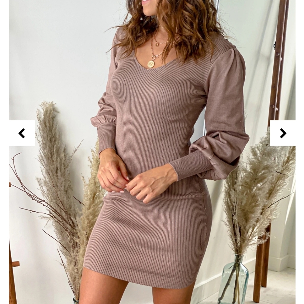 Mainstrip Long Sleeve Dress With Lace Back
